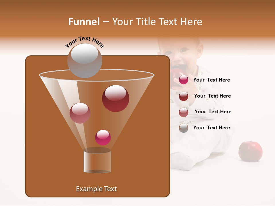 Little Baby With Apples On A White Background PowerPoint Template