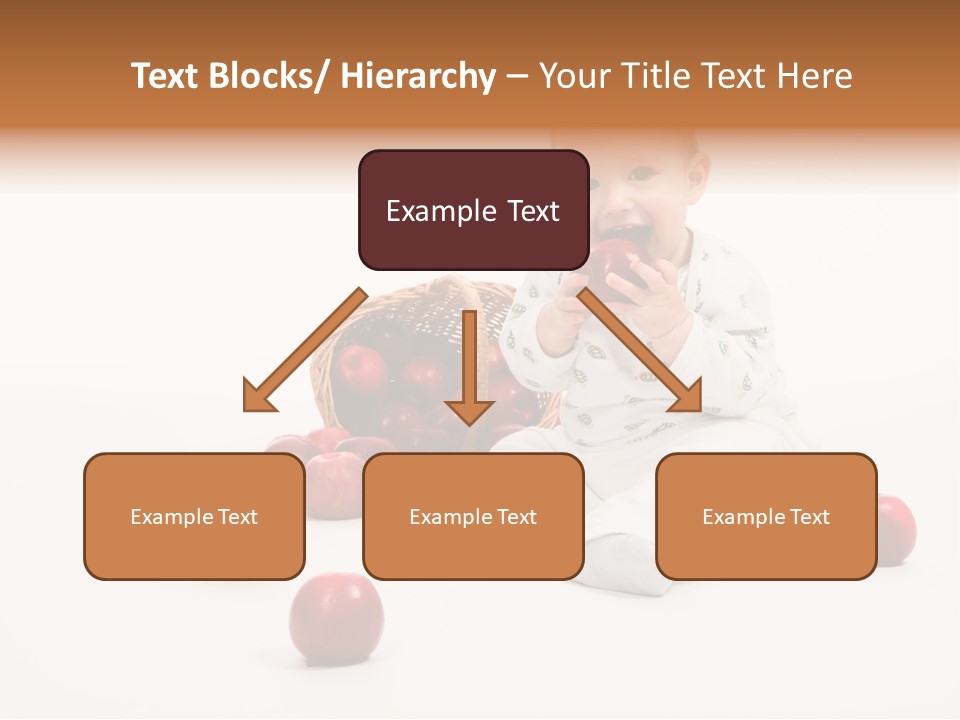 Little Baby With Apples On A White Background PowerPoint Template