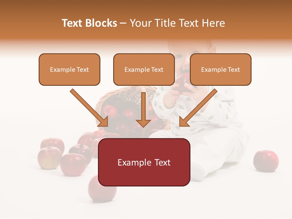 Little Baby With Apples On A White Background PowerPoint Template