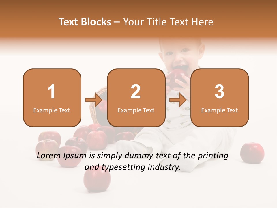 Little Baby With Apples On A White Background PowerPoint Template