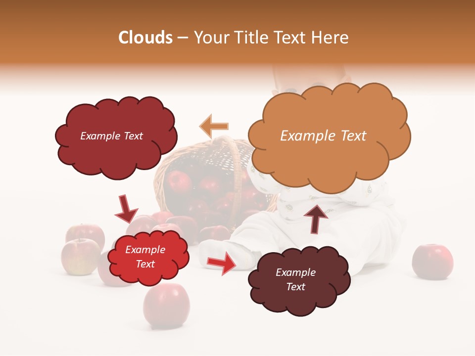 Little Baby With Apples On A White Background PowerPoint Template