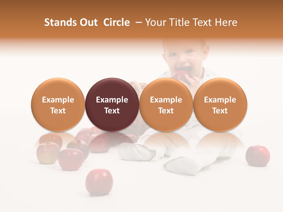 Little Baby With Apples On A White Background PowerPoint Template