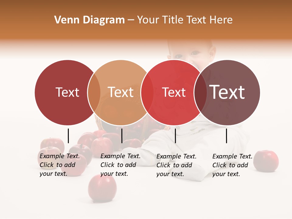 Little Baby With Apples On A White Background PowerPoint Template