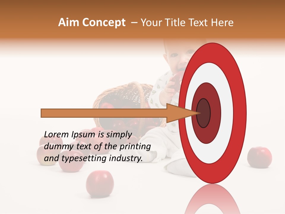 Little Baby With Apples On A White Background PowerPoint Template