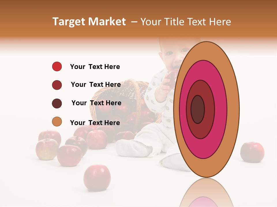 Little Baby With Apples On A White Background PowerPoint Template