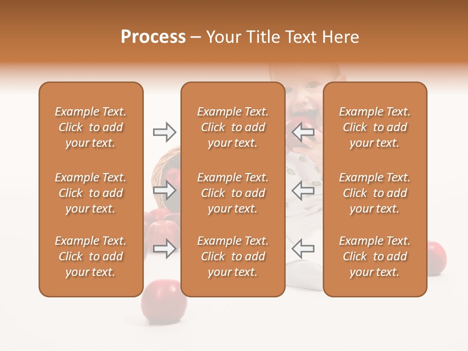 Little Baby With Apples On A White Background PowerPoint Template