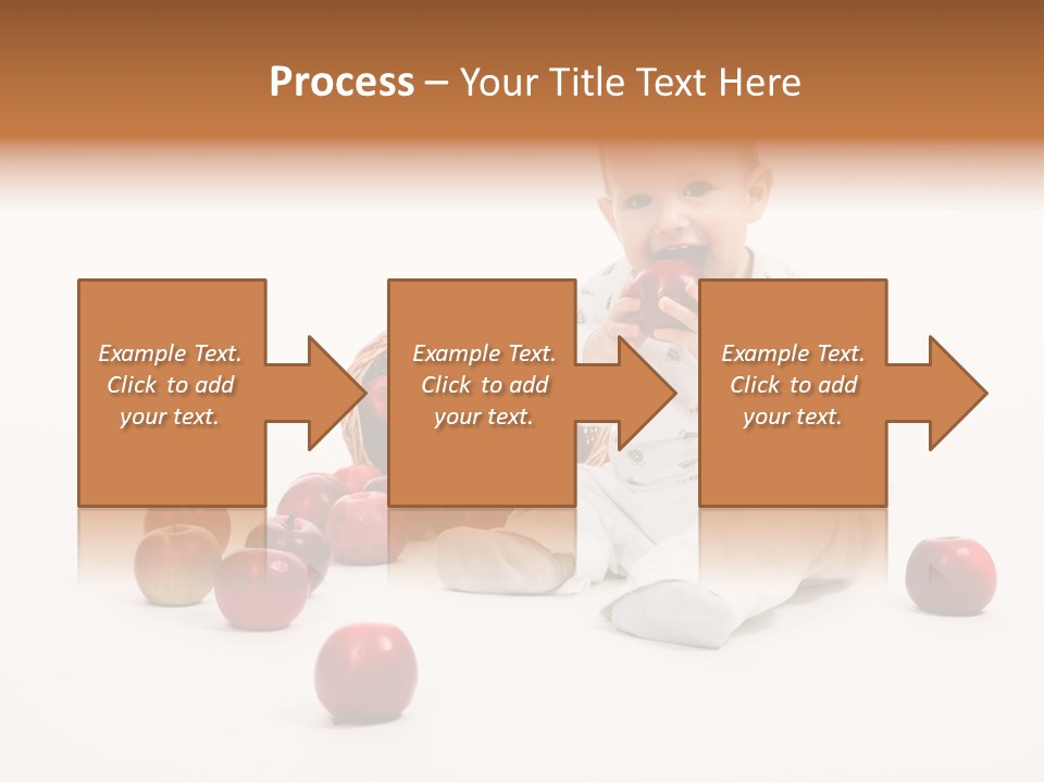 Little Baby With Apples On A White Background PowerPoint Template