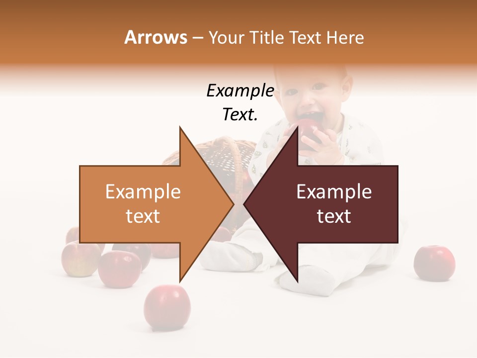 Little Baby With Apples On A White Background PowerPoint Template