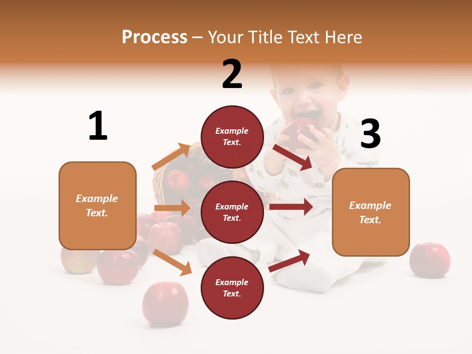 Little Baby With Apples On A White Background PowerPoint Template