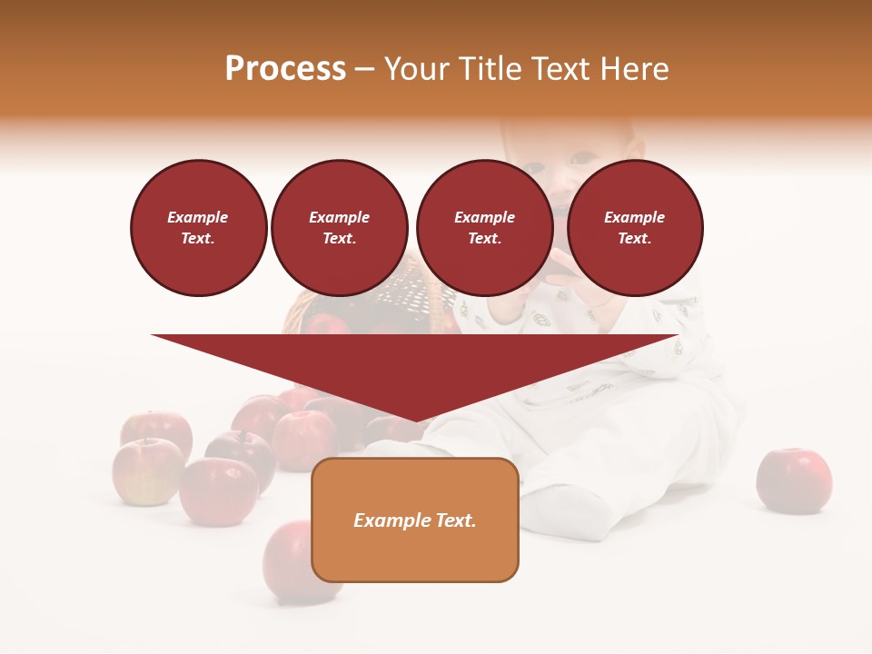 Little Baby With Apples On A White Background PowerPoint Template