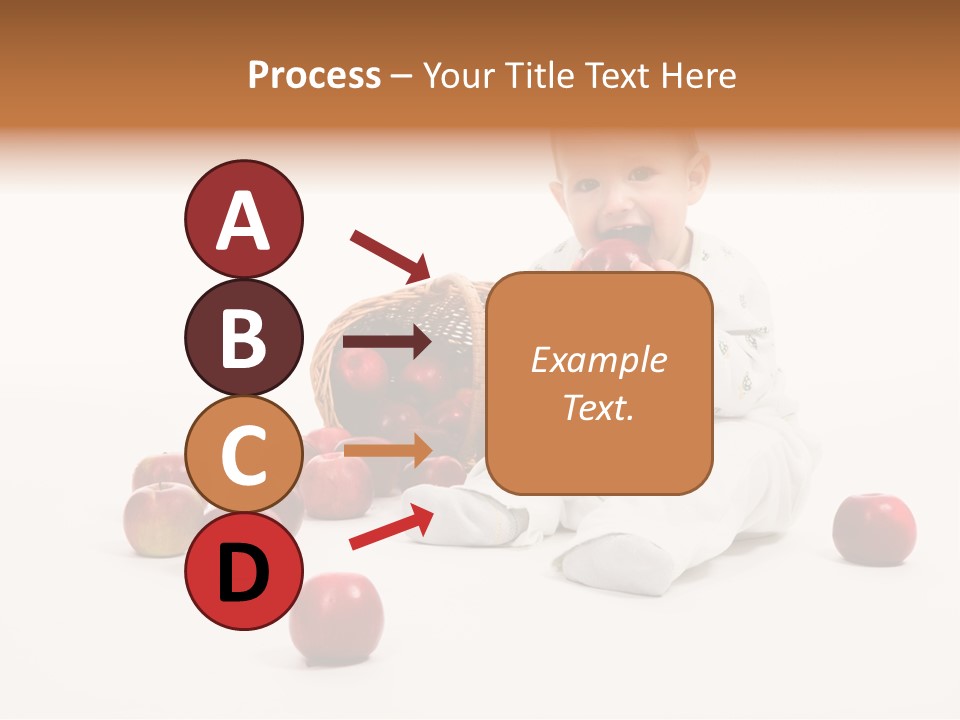 Little Baby With Apples On A White Background PowerPoint Template