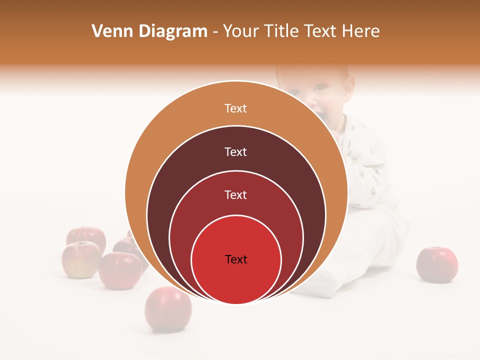 Little Baby With Apples On A White Background PowerPoint Template