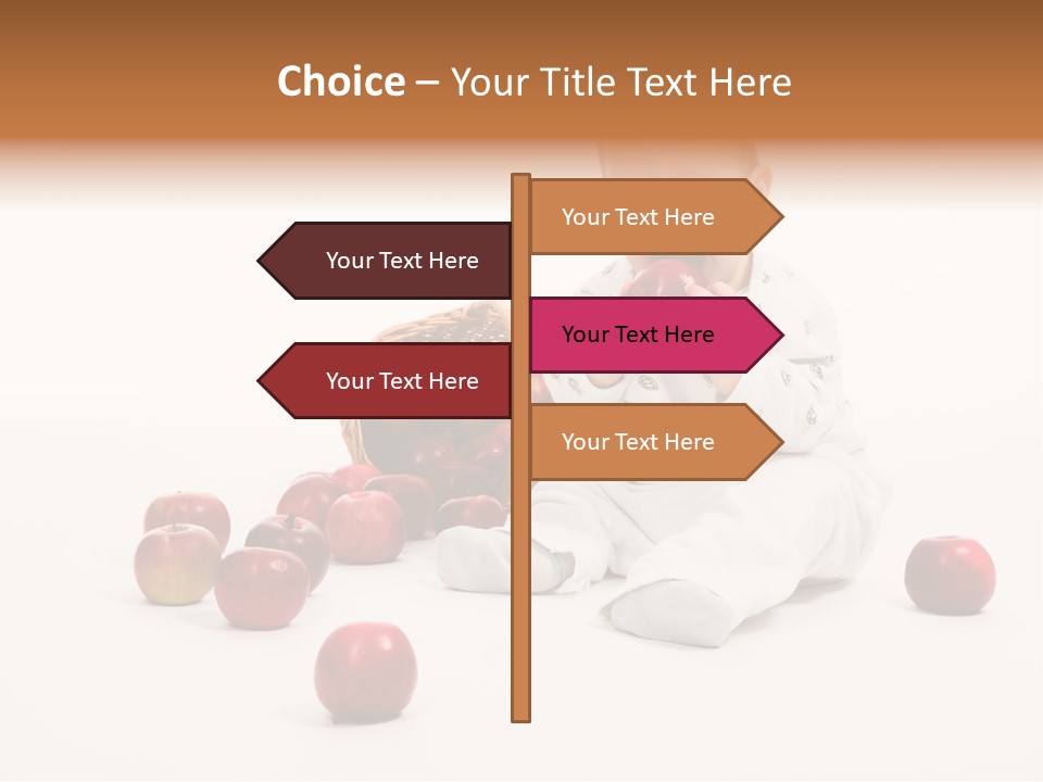 Little Baby With Apples On A White Background PowerPoint Template