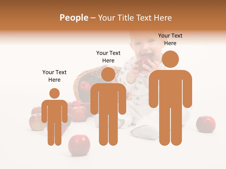 Little Baby With Apples On A White Background PowerPoint Template