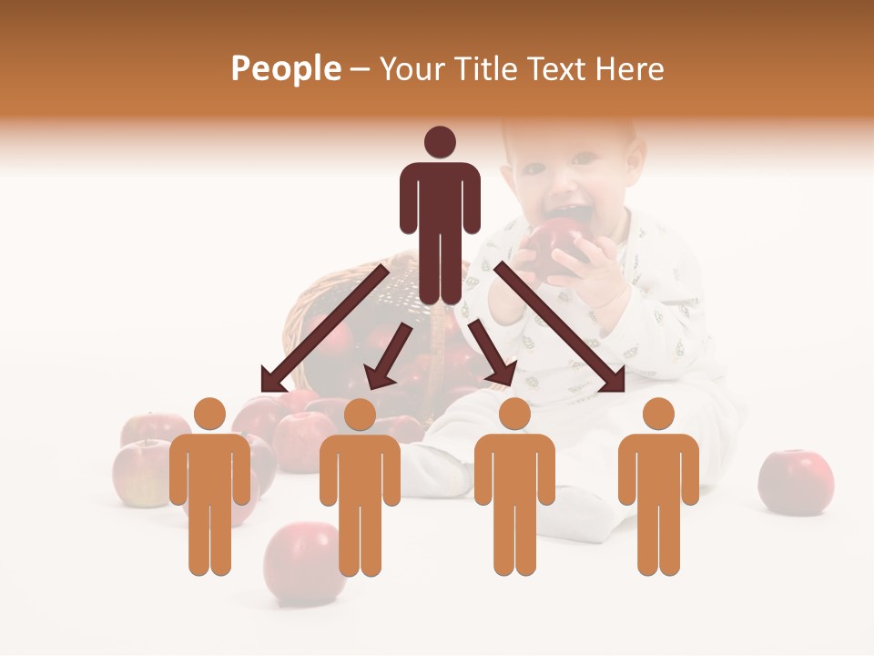 Little Baby With Apples On A White Background PowerPoint Template