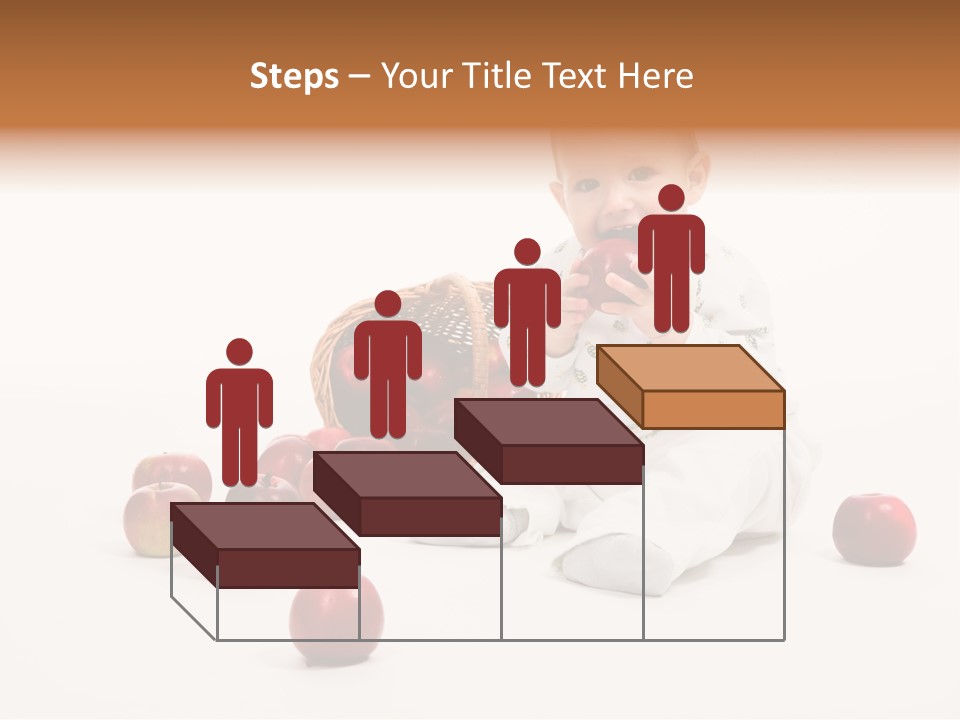 Little Baby With Apples On A White Background PowerPoint Template