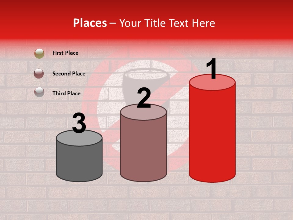 No Alcohol Sign Painted On Brick Wall PowerPoint Template