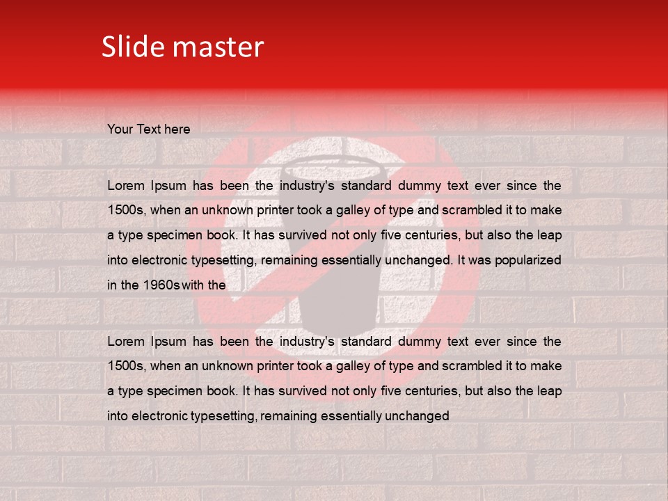 No Alcohol Sign Painted On Brick Wall PowerPoint Template