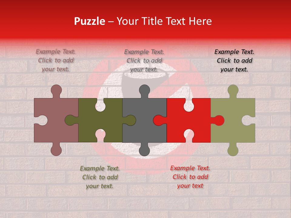 No Alcohol Sign Painted On Brick Wall PowerPoint Template