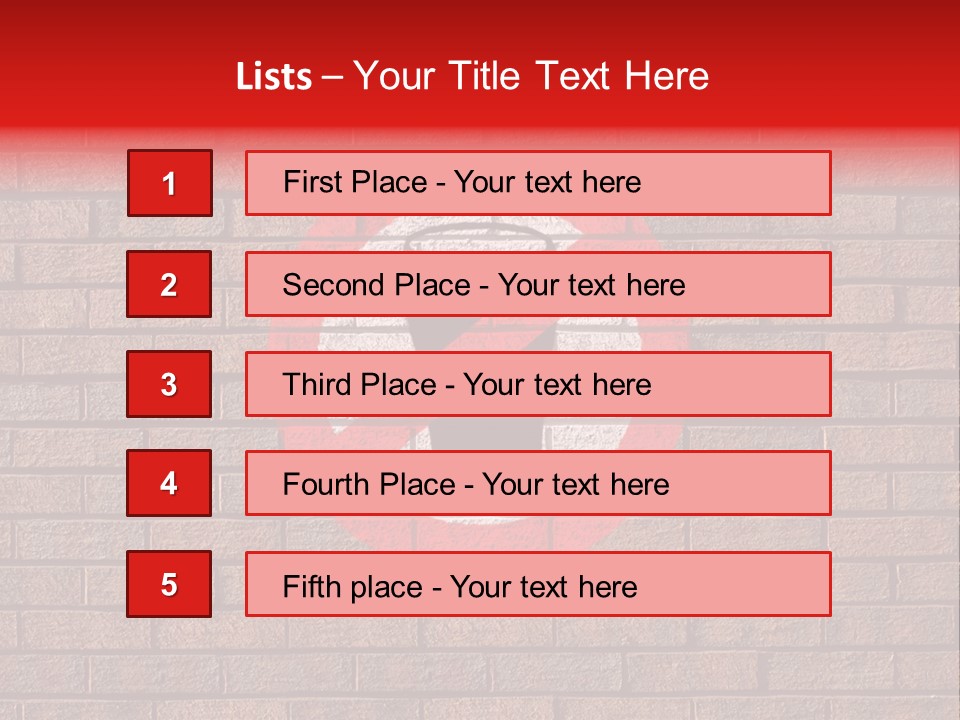 No Alcohol Sign Painted On Brick Wall PowerPoint Template