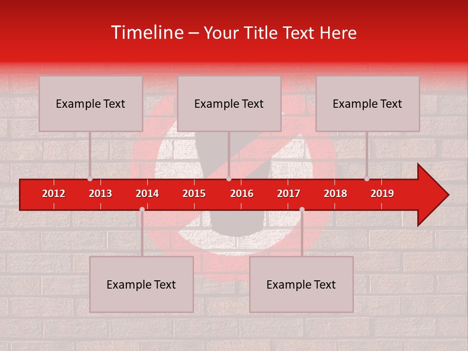 No Alcohol Sign Painted On Brick Wall PowerPoint Template