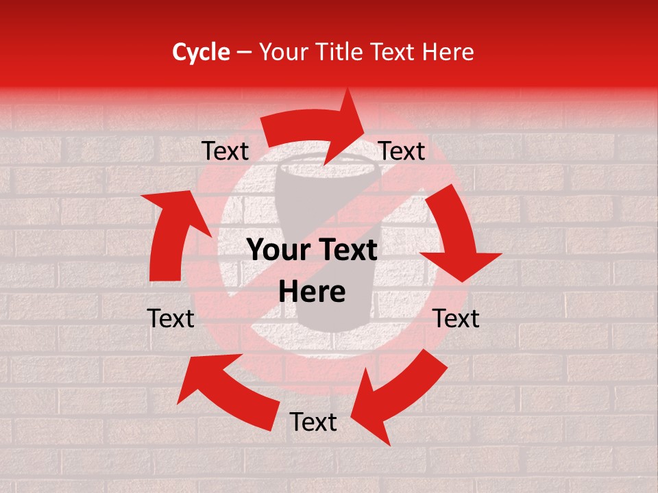 No Alcohol Sign Painted On Brick Wall PowerPoint Template