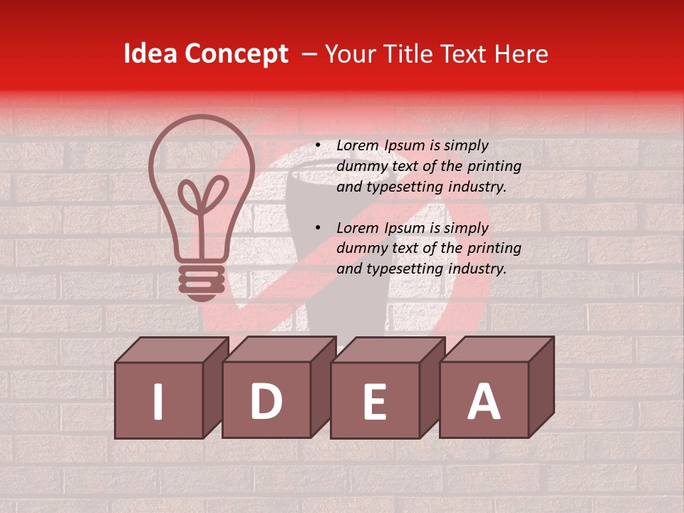 No Alcohol Sign Painted On Brick Wall PowerPoint Template