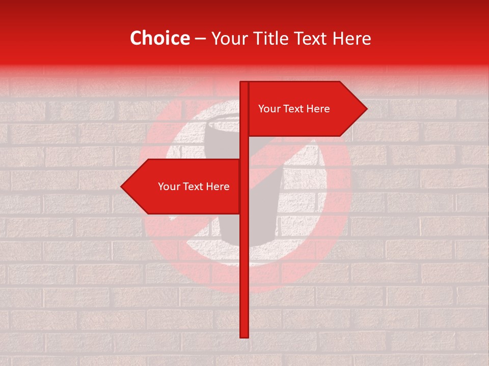 No Alcohol Sign Painted On Brick Wall PowerPoint Template