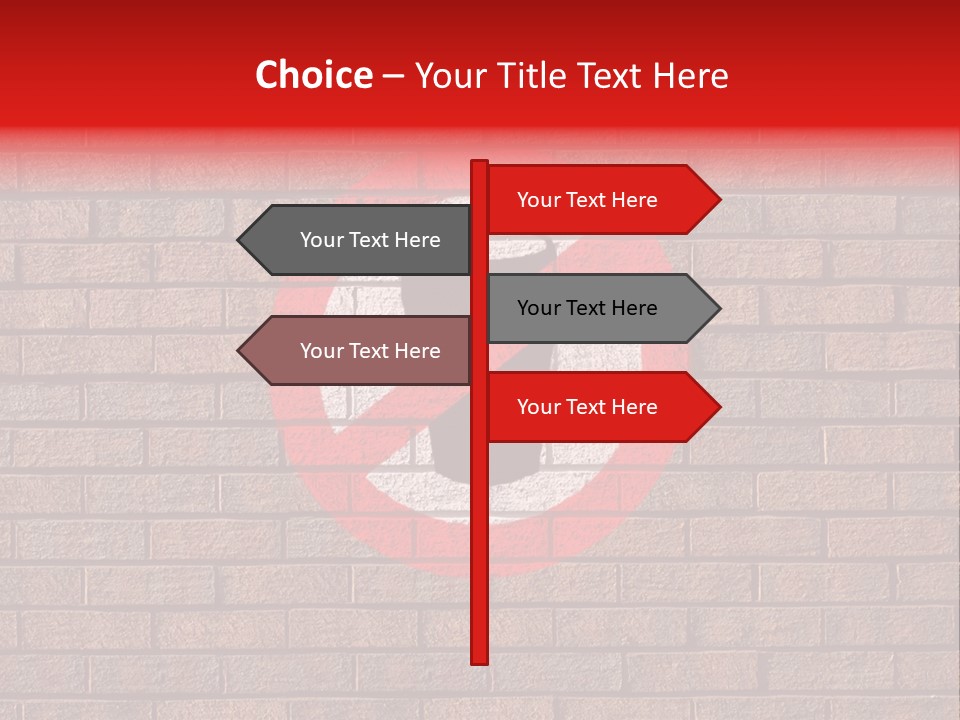 No Alcohol Sign Painted On Brick Wall PowerPoint Template