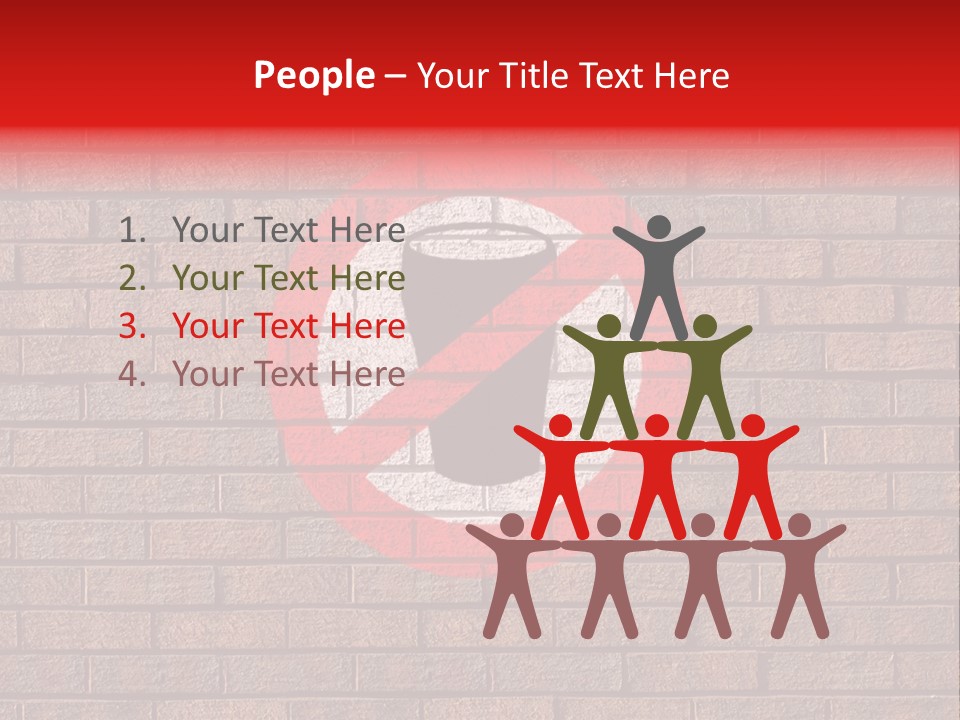 No Alcohol Sign Painted On Brick Wall PowerPoint Template