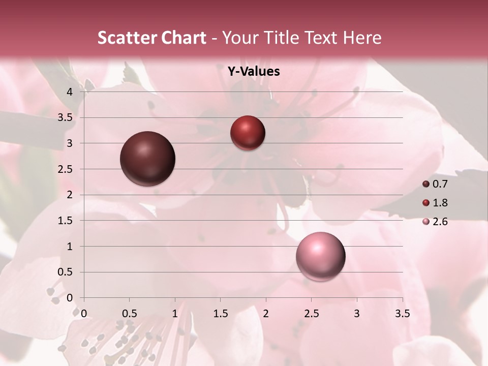 Peach Flowers And Reflection Over White PowerPoint Template