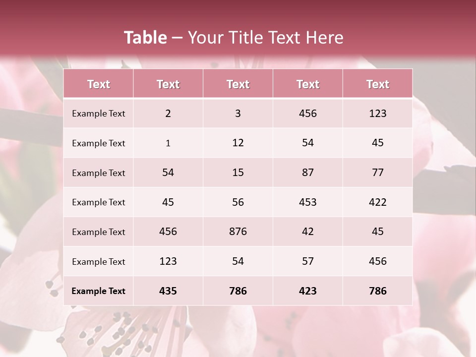 Peach Flowers And Reflection Over White PowerPoint Template