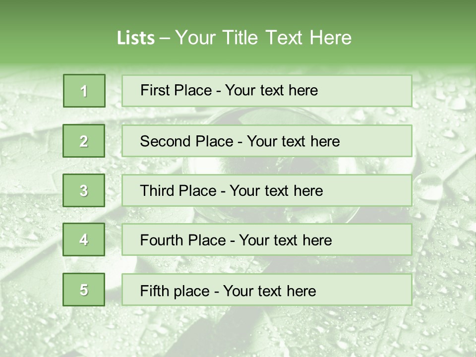 Drops Of Water PowerPoint Template