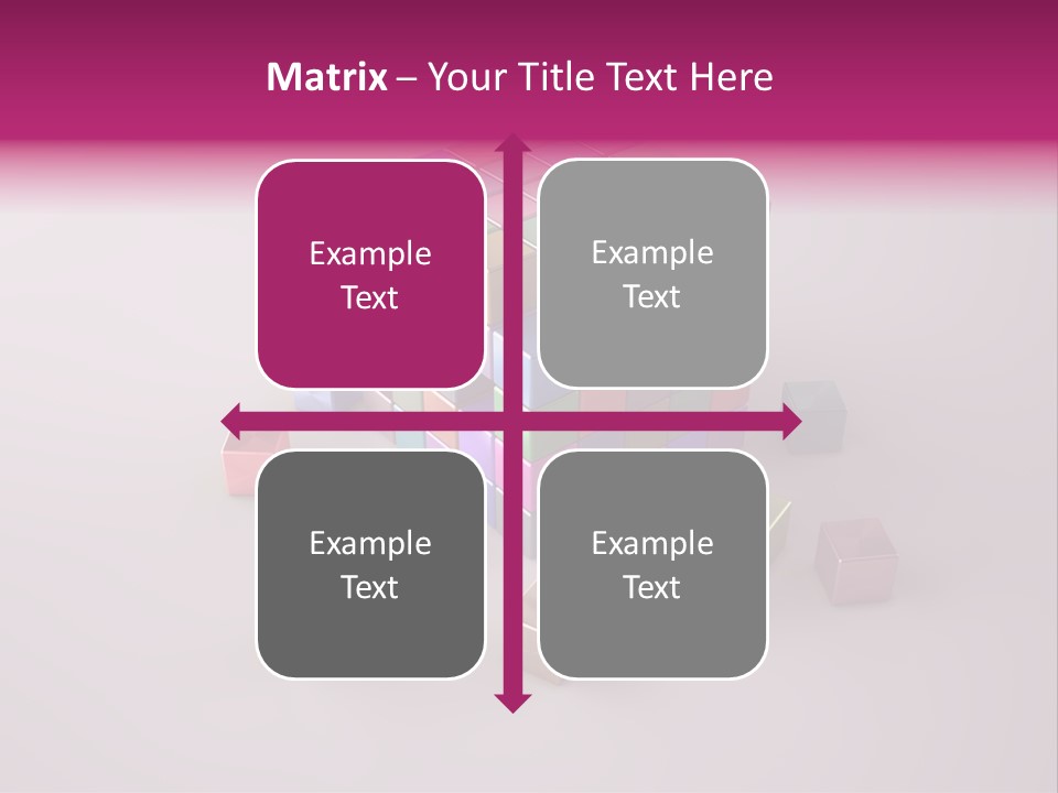 Set Of Crumbling Gold And Silver Cubes PowerPoint Template