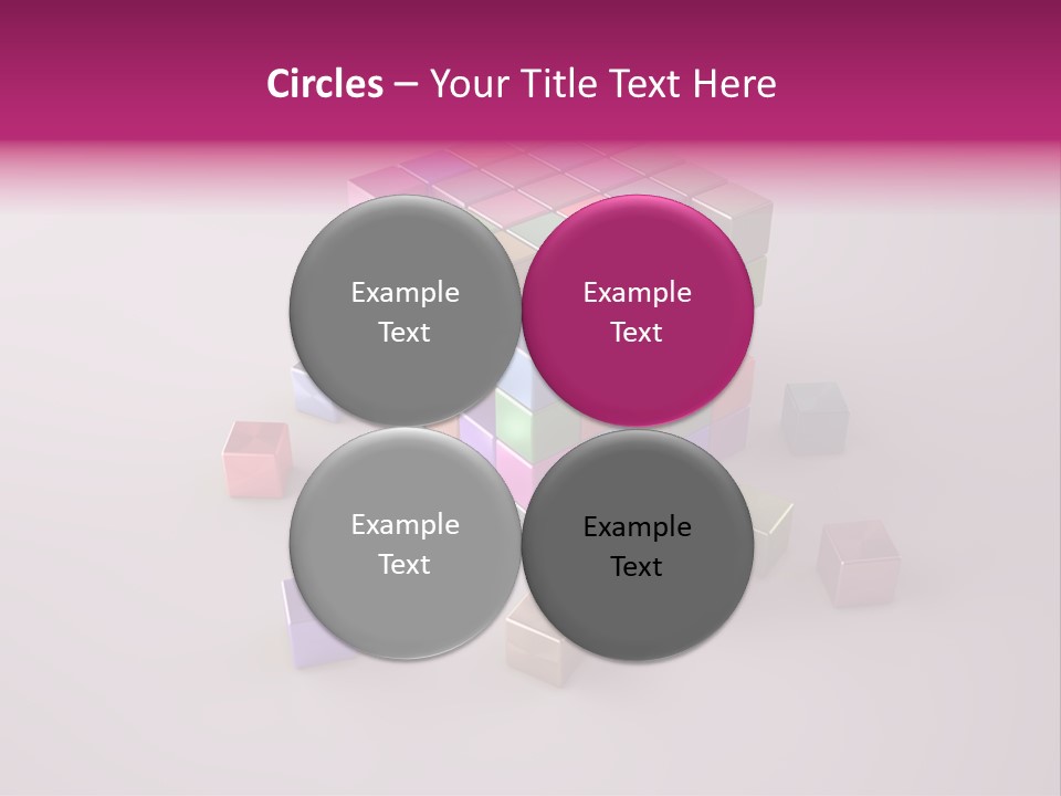 Set Of Crumbling Gold And Silver Cubes PowerPoint Template