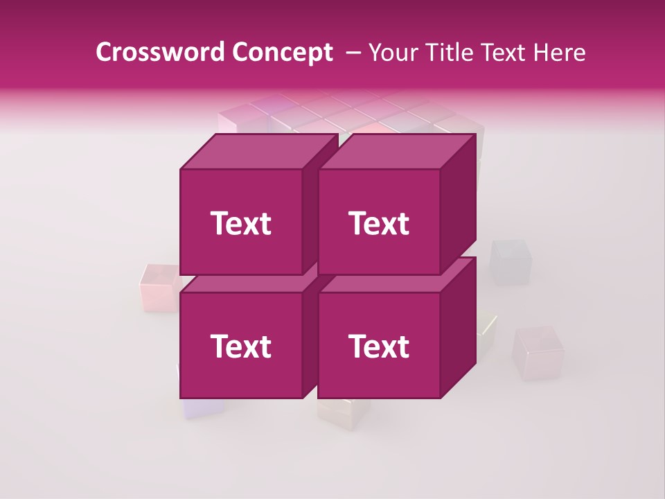 Set Of Crumbling Gold And Silver Cubes PowerPoint Template