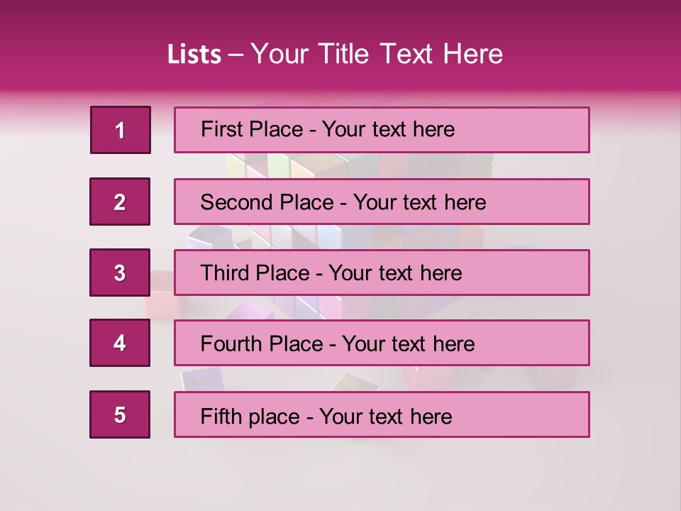 Set Of Crumbling Gold And Silver Cubes PowerPoint Template