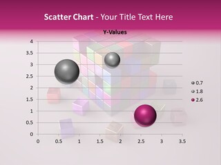 Set Of Crumbling Gold And Silver Cubes PowerPoint Template