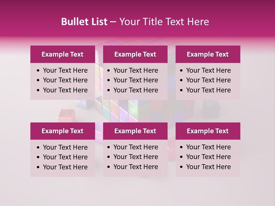 Set Of Crumbling Gold And Silver Cubes PowerPoint Template