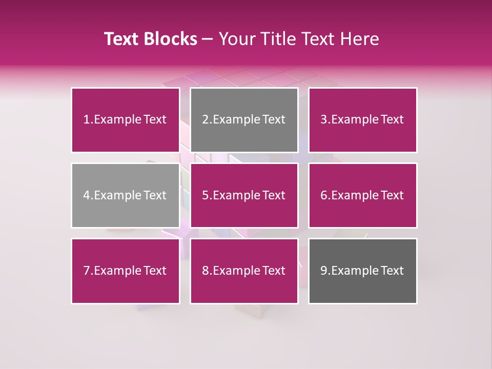 Set Of Crumbling Gold And Silver Cubes PowerPoint Template