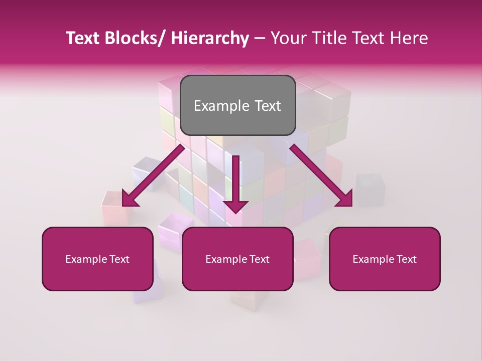 Set Of Crumbling Gold And Silver Cubes PowerPoint Template
