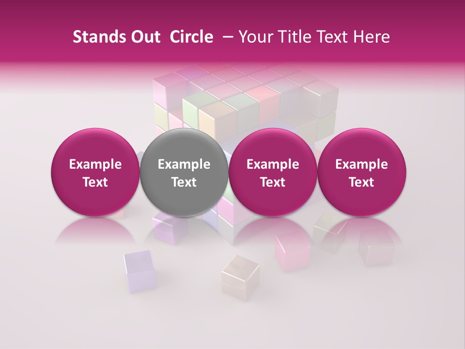 Set Of Crumbling Gold And Silver Cubes PowerPoint Template