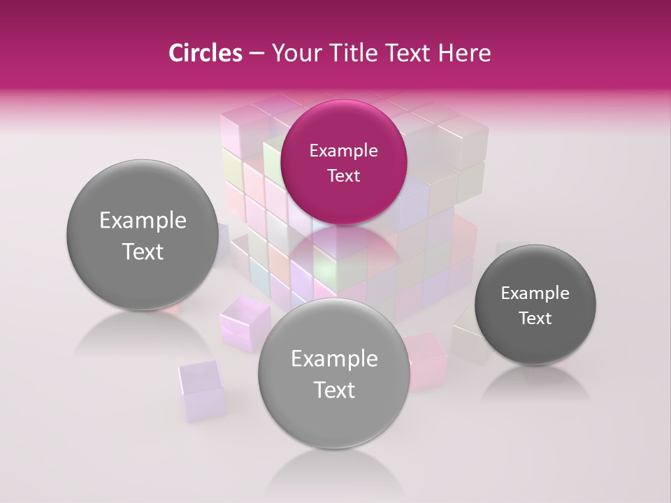 Set Of Crumbling Gold And Silver Cubes PowerPoint Template