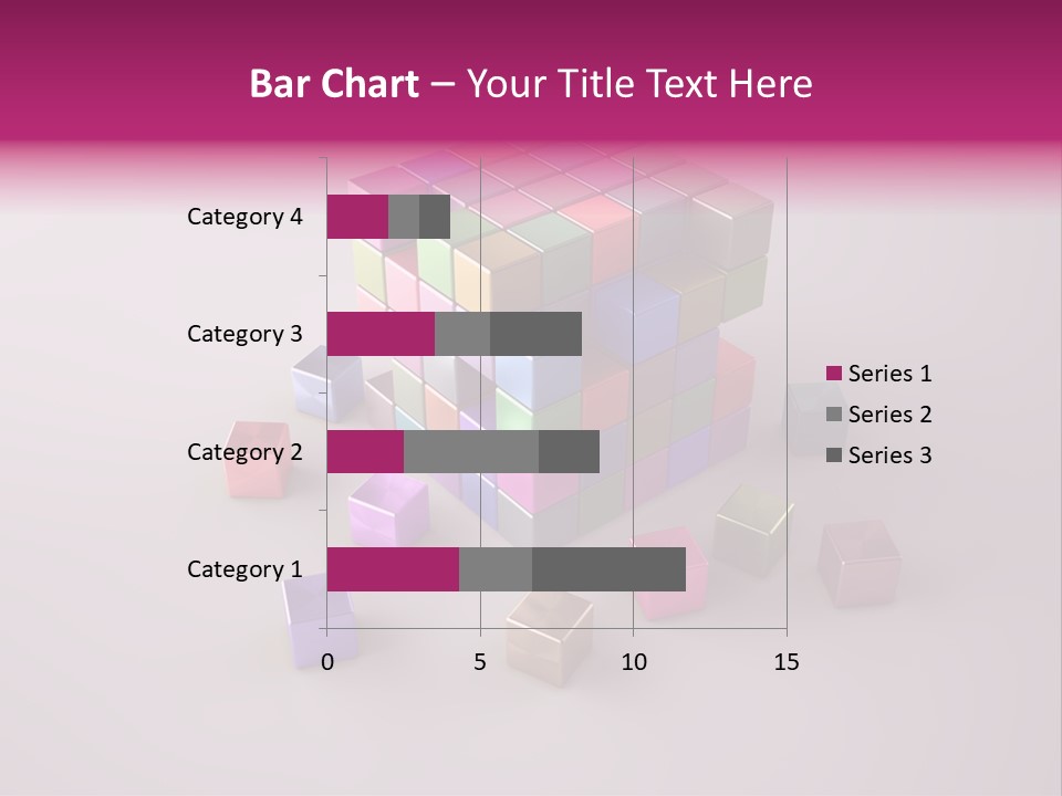 Set Of Crumbling Gold And Silver Cubes PowerPoint Template