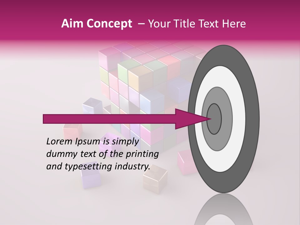 Set Of Crumbling Gold And Silver Cubes PowerPoint Template