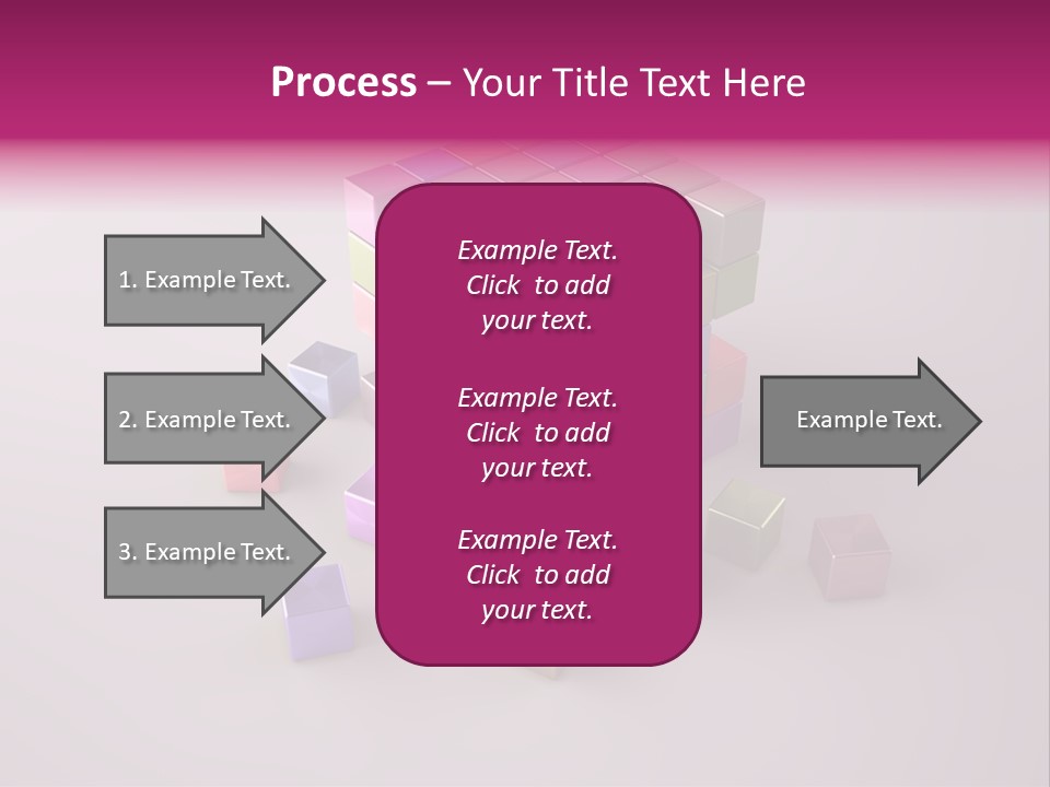 Set Of Crumbling Gold And Silver Cubes PowerPoint Template