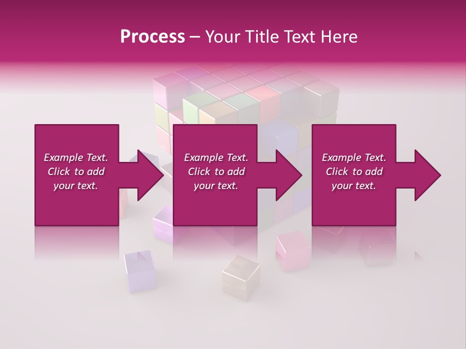 Set Of Crumbling Gold And Silver Cubes PowerPoint Template