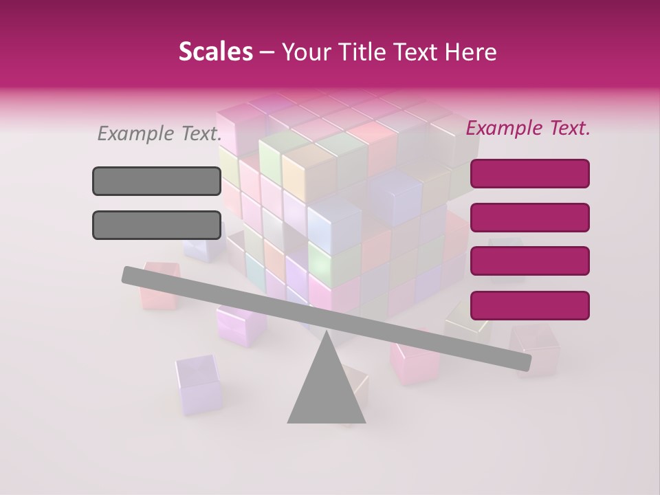 Set Of Crumbling Gold And Silver Cubes PowerPoint Template