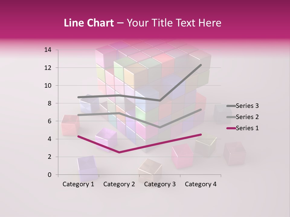 Set Of Crumbling Gold And Silver Cubes PowerPoint Template