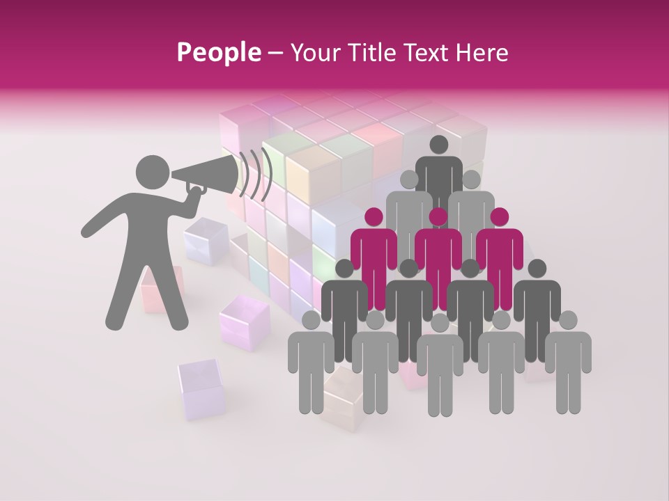 Set Of Crumbling Gold And Silver Cubes PowerPoint Template